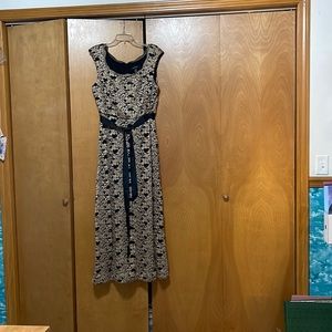 R&M Richards full length black and gold dress. Size 16.